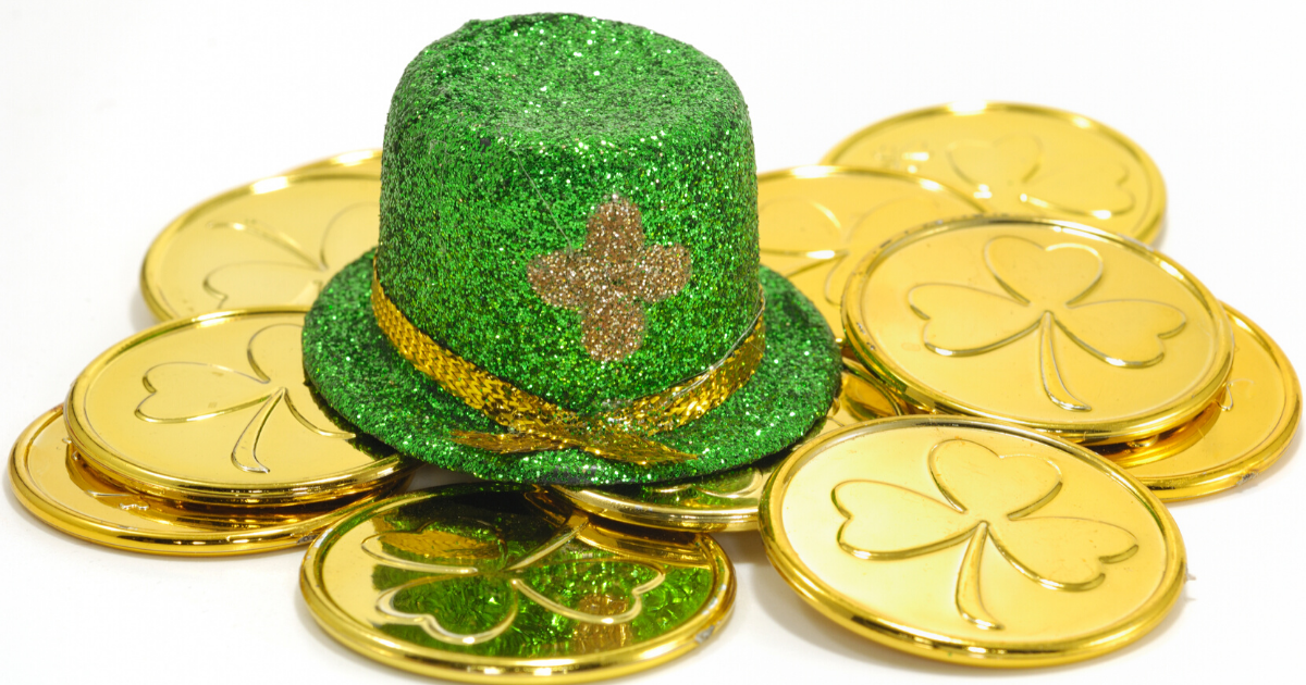 gold coins and leprechaun hat