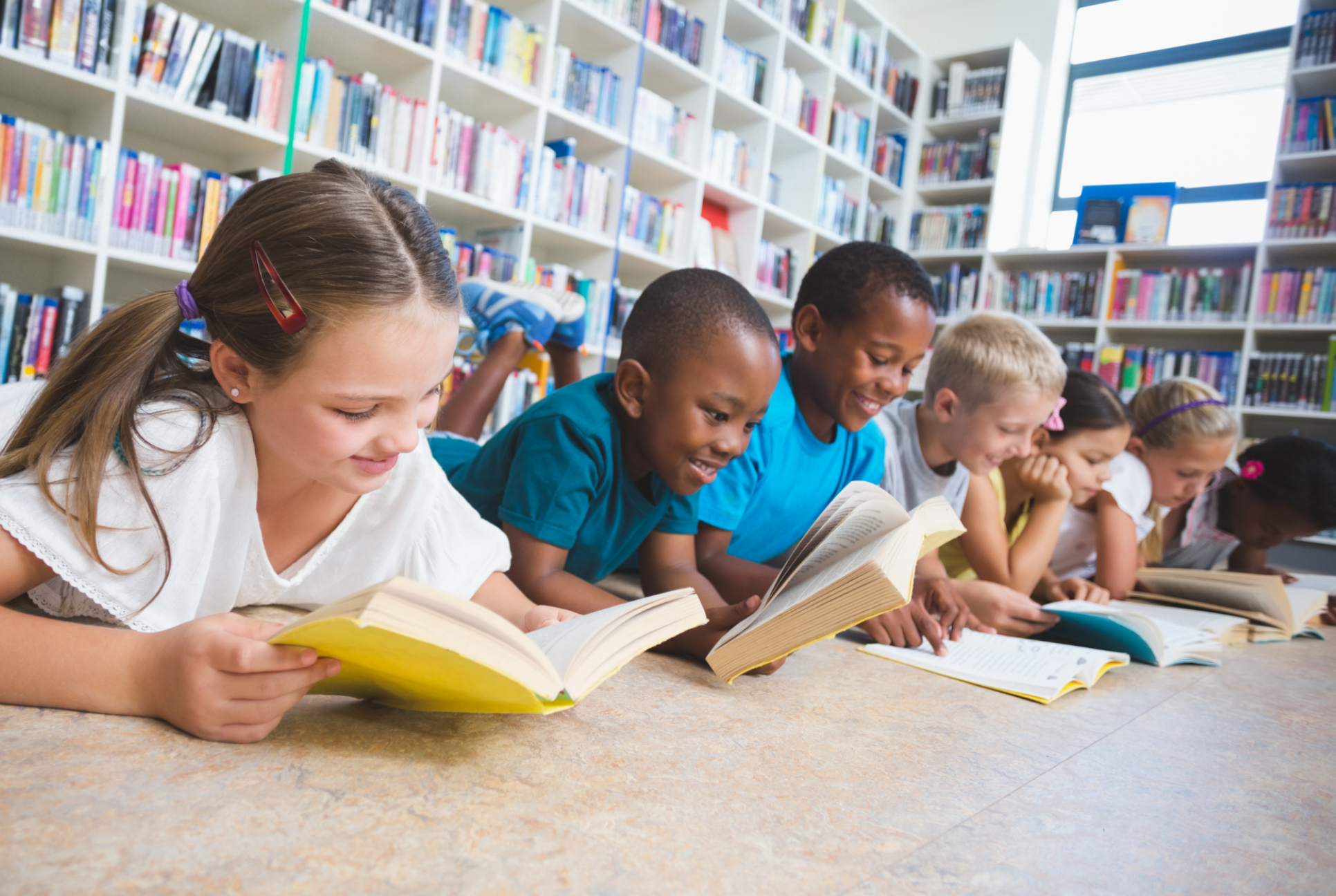 kids sitting and reading