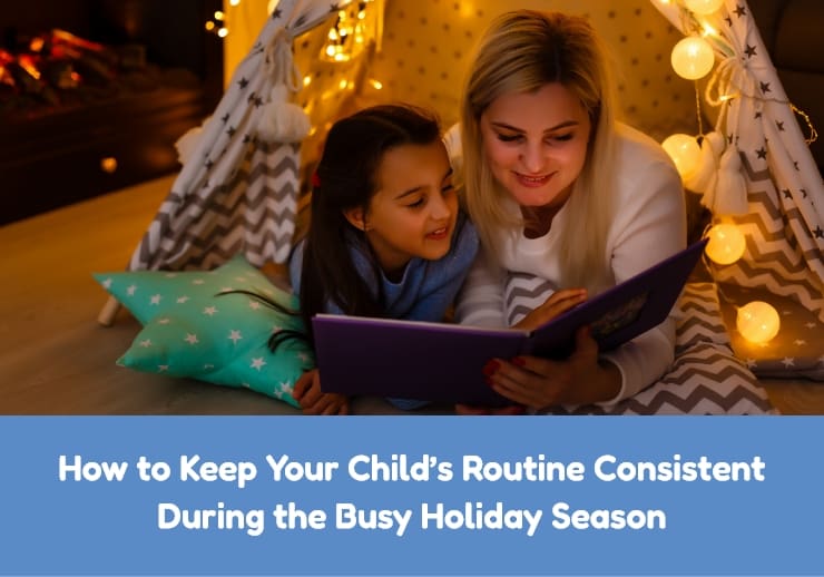 Parent reading a bedtime story to a preschool child